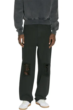 HAN Kjøbenhavn Homme, Pantalons, Noir, Taille: L Pantalon Denim Déchiré Genou