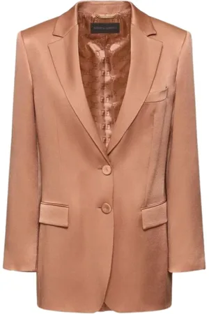 Alberta Ferretti Femme, Vestes, , Taille: 36 FR Veste en Satin avec Doublure Logo