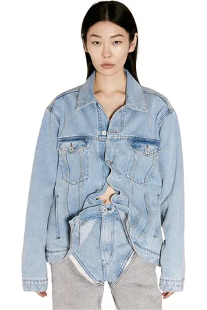 Y / PROJECT Femme, Vestes, Bleu, Taille: 38 FR Wire Denim Jacket