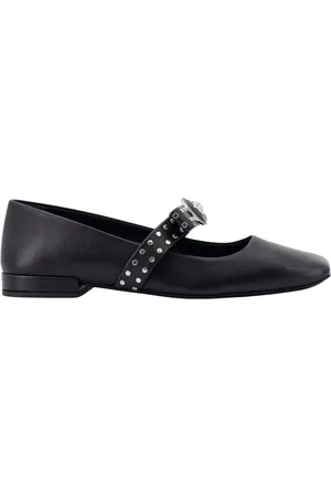 VERSACE Femme, Chaussures, Noir, Taille: 38 1/2 EU Ballerines Noires avec Détail Iconique Medusa
