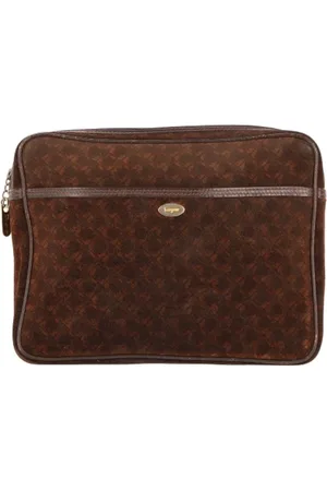 Salvatore Ferragamo Femme, Pre-owned, Brun, Taille: ONE Size Pre-owned Daim trousses-de-toilette