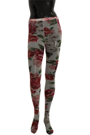 Dolce & Gabbana Femme, Sous-vêtements, Multicolore, Taille: 40 FR Collants en Maille Imprimé Floral