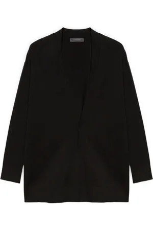 Elena Miro Femme, Pulls, Noir, Taille: 40 FR Cardigan en Viscose Ouvert