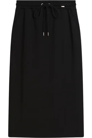 Cinque Femme, Jupes, Noir, Taille: 36 FR Jupe Midi Féminine avec Fentes Courtes