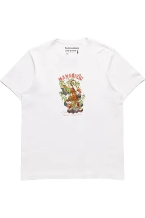 Maharishi Homme, Tops, Blanc, Taille: S Tee Graphique Tigre de Bambou
