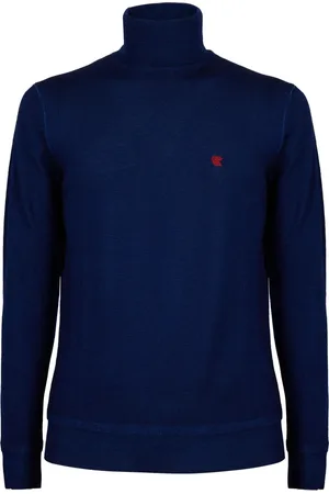 Gallo Homme, Pulls, Bleu, Taille: M Pull à Col Roulé en Laine Bleue