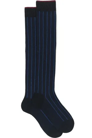 Gallo Homme, Sous-vêtements, Multicolore, Taille: S Chaussettes longues en coton bleu à côtes jumelles