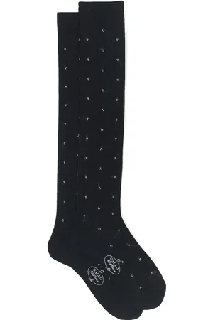 Gallo Homme, Sous-vêtements, Multicolore, Taille: L Chaussettes longues homme en coton bleu avec broderie blanche