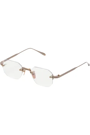 AKONI Homme, Accessoires, Jaune, Taille: ONE Size Lunettes Octogonales Or Blanc Antique