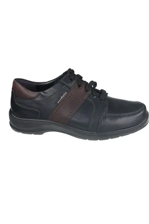 Mephisto Homme, Chaussures, Noir, Taille: 40 EU Chaussures ergonomiques à lacets larges - Noir