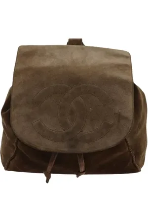 CHANEL Femme, Pre-owned, Brun, Taille: ONE Size Pre-owned Daim sacs-dos