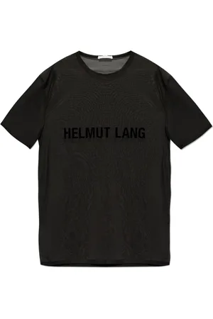Helmut Lang Homme, Tops, Noir, Taille: S T-shirt Transparent avec Logo