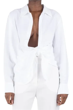 Jacquemus Femme, Blouses et Chemises, Blanc, Taille: 38 FR Chemise Blanche Asymétrique avec Détail de