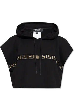 VERSACE Femme, Sweatshirts et sweats à capuche, Noir, Taille: 38 FR Sweat oversize court