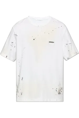Helmut Lang Homme, Tops, Blanc, Taille: S T-shirt avec application de logo