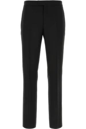 VERSACE Homme, Pantalons, Noir, Taille: M Pantalon en Laine Noire Élégant