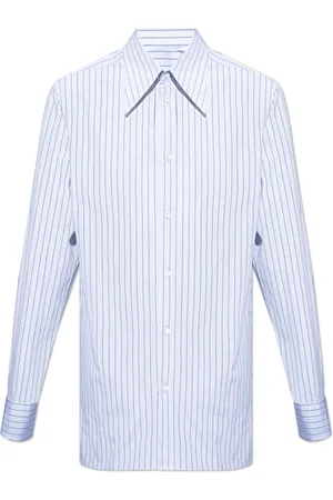 Maison Margiela Homme, Chemises, Bleu, Taille: 2XL Chemise à Rayures