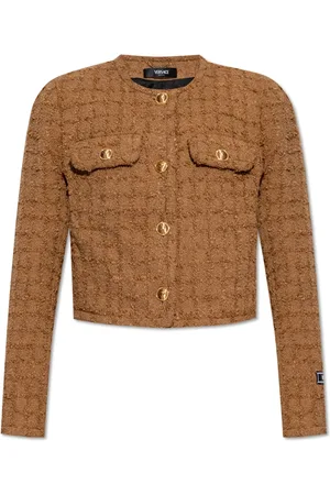 VERSACE Femme, Vestes, Brun, Taille: 38 FR Tweed Jacket