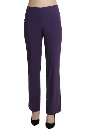 Bencivenga Femme, Pantalons, Violet, Taille: 38 FR Pantalon Droit Violet pour Robe