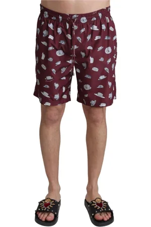 Dolce & Gabbana Homme, Maillots de bain, Brun, Taille: S Shorts de Plage Imprimé Chapeaux