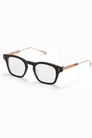 AKONI Homme, Accessoires, Noir, Taille: ONE Size Lunettes Carrées Noir/Or Blanc