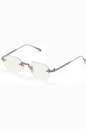 AKONI Homme, Accessoires, Gris, Taille: ONE Size Lunettes Octogonales Sans Monture Argent Antique
