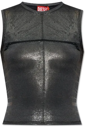 Diesel Femme, Tops, Gris, Taille: 40 FR Top T-Vezzy