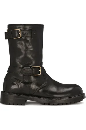 Dolce & Gabbana Homme, Chaussures, Noir, Taille: 43 EU Bottes en Cuir Élégantes