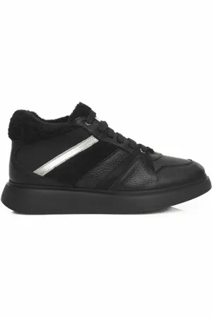 Cerruti 1881 Femme, Chaussures, Noir, Taille: 39 EU Baskets Plateforme en Cuir Noir avec Logo