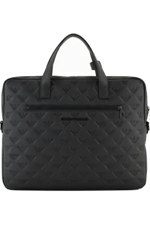 Emporio Armani Homme, Sacs, Noir, Taille: ONE Size Mallette en cuir pour affaires