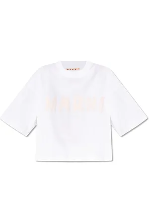 Marni Femme, Tops, Blanc, Taille: 34 FR T-shirt avec logo imprimé