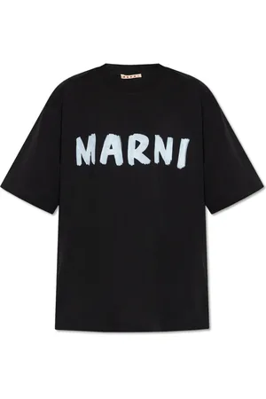 Marni Femme, Tops, Noir, Taille: 34 FR T-shirt avec logo imprimé
