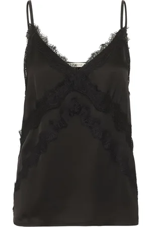 Gestuz Femme, Tops, Noir, Taille: 40 FR Blouse Noire en Dentelle