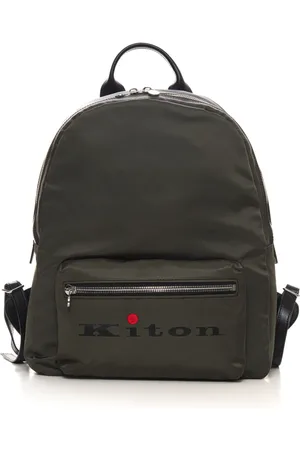 Kiton Homme, Sacs, Vert, Taille: ONE Size Sac à dos élégant avec détails en cuir