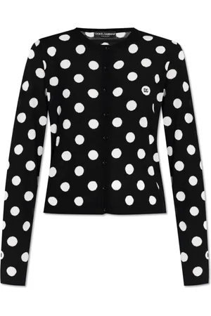 Dolce & Gabbana Femme, Pulls, Noir, Taille: 36 FR Cardigan à Pois