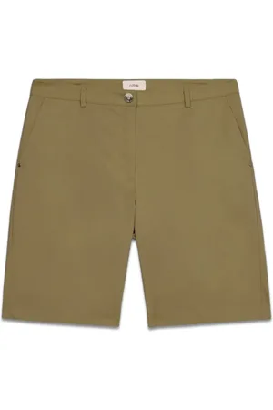 Oltre Femme, Shorts, Vert, Taille: 48 FR Short Bermuda en Satin de Coton Stretch