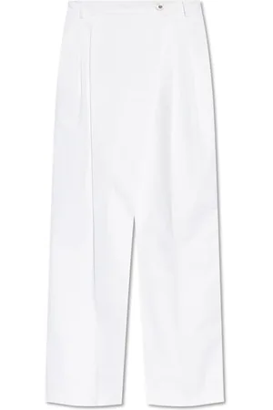 Dolce & Gabbana Femme, Pantalons, Blanc, Taille: 38 FR Pantalon plissé