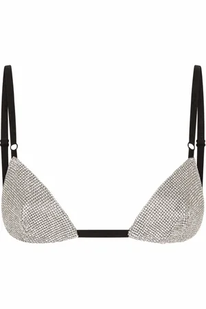 Dolce & Gabbana Femme, Sous-vêtements, Gris, Taille: 36 FR Soutien-gorge Triangle Cristal
