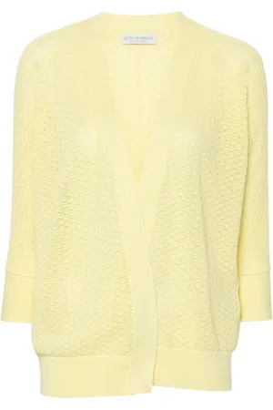 LE TRICOT PERUGIA Femme, Pulls, Jaune, Taille: 36 FR Cardigan en Coton Jaune