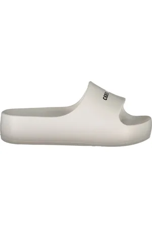 Carrera Femme, Chaussures, Blanc, Taille: 37 EU Mules Blanches en Polyéthylène avec Plateforme et Logo