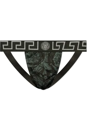 VERSACE Homme, Sous-vêtements, Gris, Taille: 3XL Jockstraps à motifs