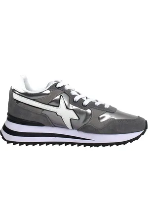 W6YZ Femme, Chaussures, Gris, Taille: 37 EU Baskets Grises avec Inserts en Daim