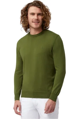 HARMONT&BLAINE Homme, Pulls, Vert, Taille: L Pull Col Rond Vert Design Original