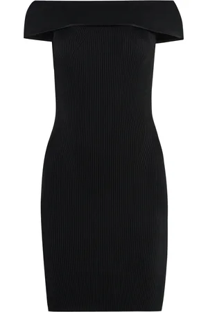Pinko Femme, Robes, Noir, Taille: 38 FR Robe en Viscose Côtelée