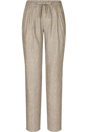 Dolce & Gabbana Homme, Pantalons, , Taille: M Linen Jogging Pantalons Pinstriped