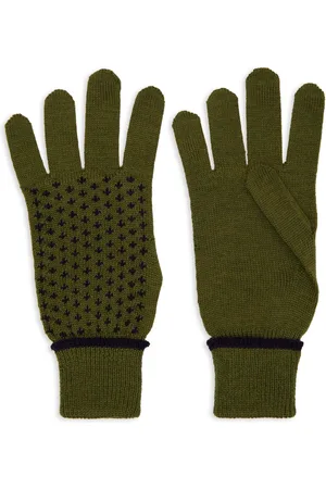 Gallo Homme, Accessoires, Multicolore, Taille: ONE Size Gants en laine verts avec motif de lys