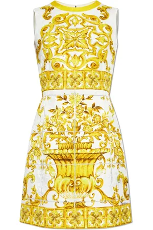 Dolce & Gabbana Femme, Robes, Jaune, Taille: 42 FR Robe avec impression 