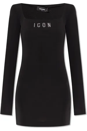 Dsquared2 Femme, Robes, Noir, Taille: 38 FR Robe avec Logo