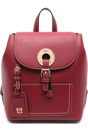 Moschino Femme, Sacs, Rouge, Taille: ONE Size Sac à dos bordeaux en similicuir