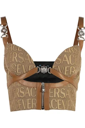 VERSACE Femme, Tops, , Taille: 36 FR Corset Logo Jacquard